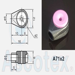 Kheon dẫn hướng sợi lỗ trung tâm sứ Ascotex Ceramic A71x2 – Flanged Eyelet in Holder